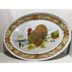 BROOKPARK  Platter 21x15" Turkey Tray Oval Melamine #1521 Thanksgiving